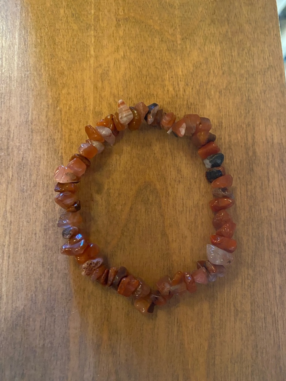 Superior Agate Chip Stretch Bracelet - Warm Orange Tones